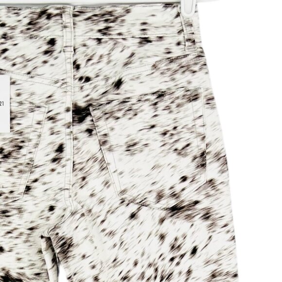 NWT Forever 21 Women's Brown & White Animal Print Flared Jeans Mid Rise Size 25 - Picture 14 of 14